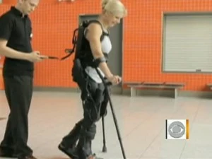 Paralyzed Woman Walks With Exoskeleton Paralyzed Woman Walks With Exoskeleton