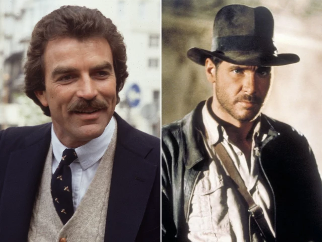 Tom Selleck and Harrison Ford as Indiana Jones Tom Selleck and Harrison Ford as Indiana Jones