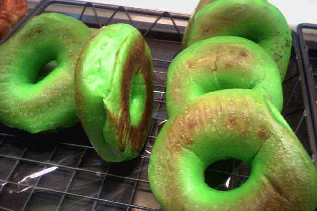 St. Patrick's Day green bagels St. Patrick's Day green bagels