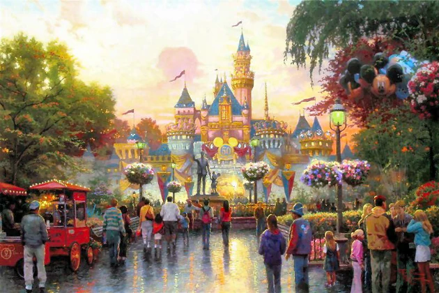 Thomas Kinkade's Disneyland's 50th Anniversary painting Thomas Kinkade's Disneyland's 50th Anniversary painting