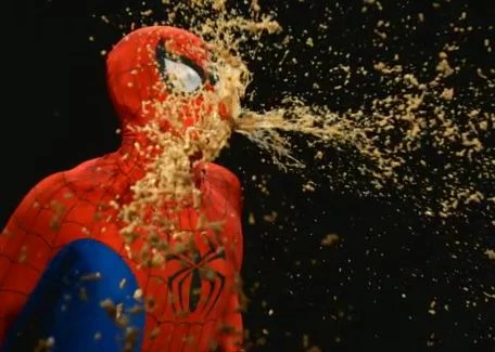Spider-man throws up Spider-man throws up