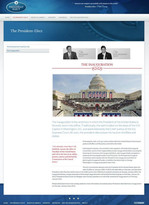 Team Romney Accidentally Leaks Victory Website Team Romney Accidentally Leaks Victory Website
