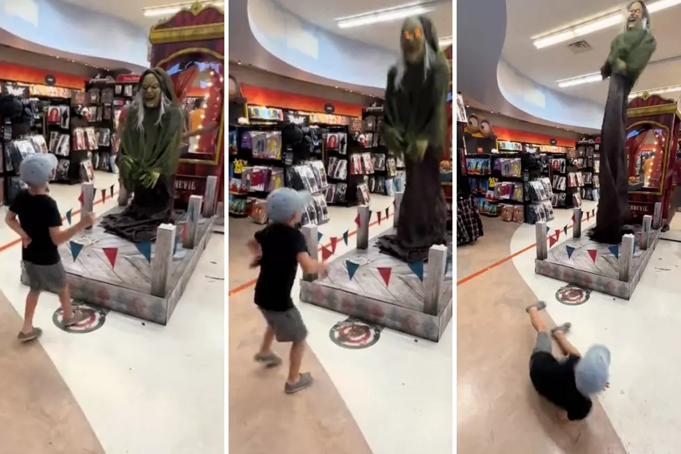Halloween Decoration Sends Kid Flying in Fear in Hilarious Viral Video
